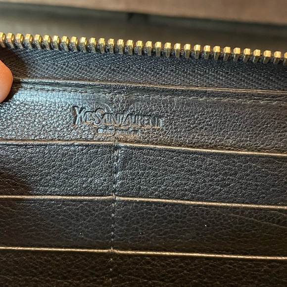 Yves St. Laurent black leather zip around wallet - Picture 10 of 12